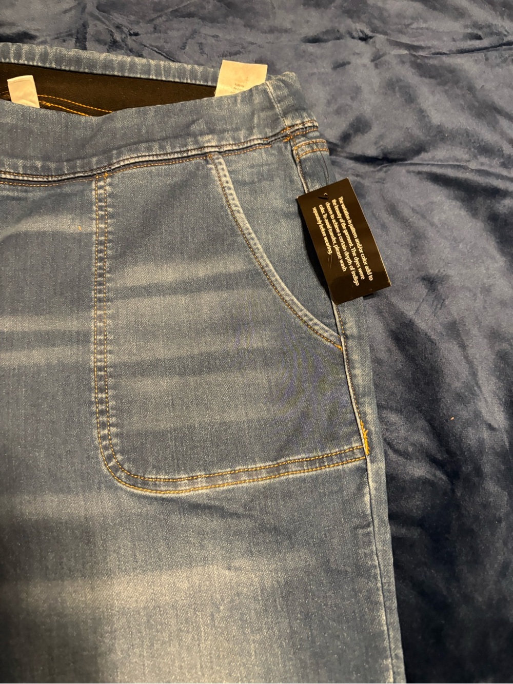 Denim & Co Women’s XL Pull On Cargo Jeans Stretch Blue Denim NWT - Picture 5 of 7